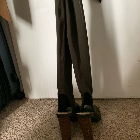 olive green thigh high boots